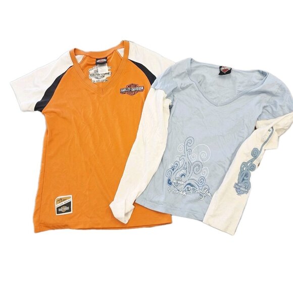 Harley-Davidson® Boys Girls Small Shirts Live To Ride Ride To Live LOT OF TWO - Picture 1 of 12